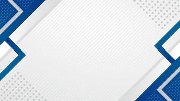 White background with Blue Geometric and white line pattern vector